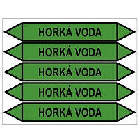 Značení potrubí, horká voda